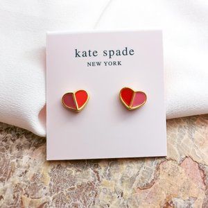 Kate Spade | Heritage Spade Heart Pink Red Stud Earrings